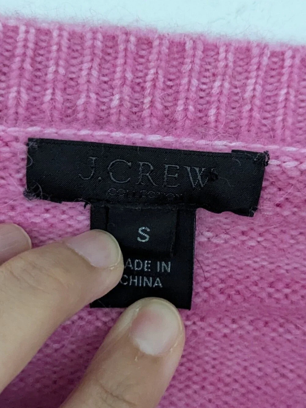 J. Crew Collection Tie Sleeve Sweater Raglan Alpaca Wool Marled Pink Small S